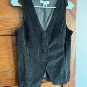 Madewell Graphite Green Corduroy Button-Up Vest